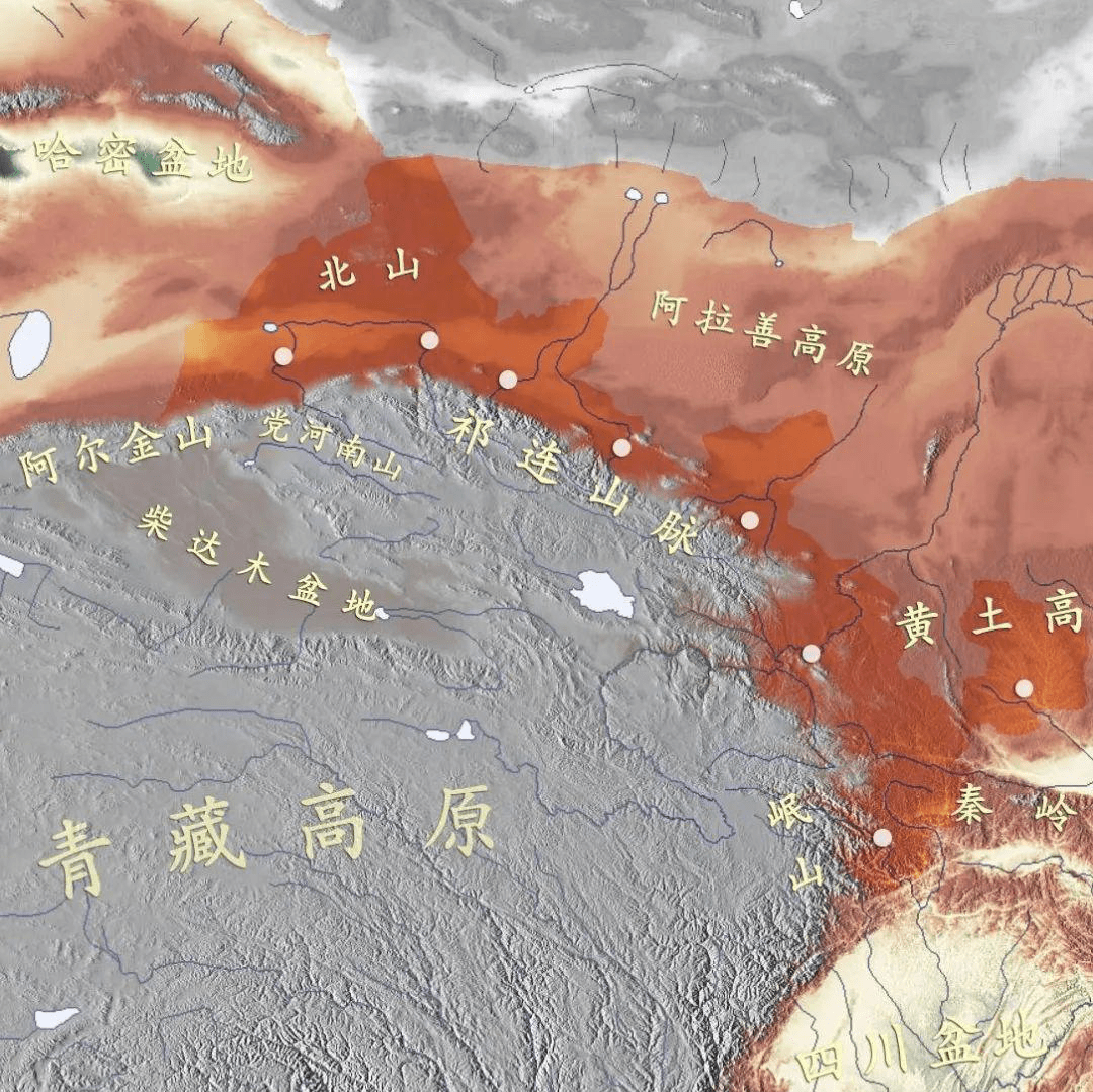 祁连山脉地图 地形图图片