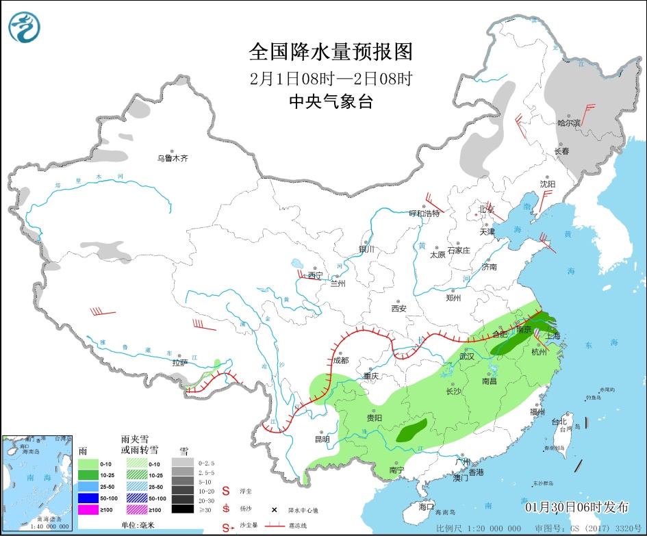 未来三天 较强冷空气将影响中东部地区  青藏高原东部和东北地区有明显降雪