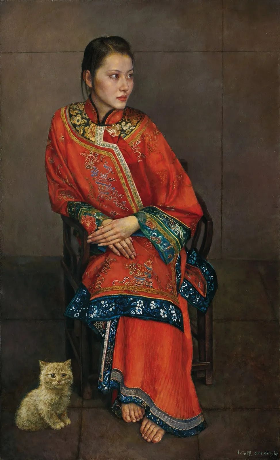 宁静升华优雅美丽画家何力怀67的油画人物作品欣赏