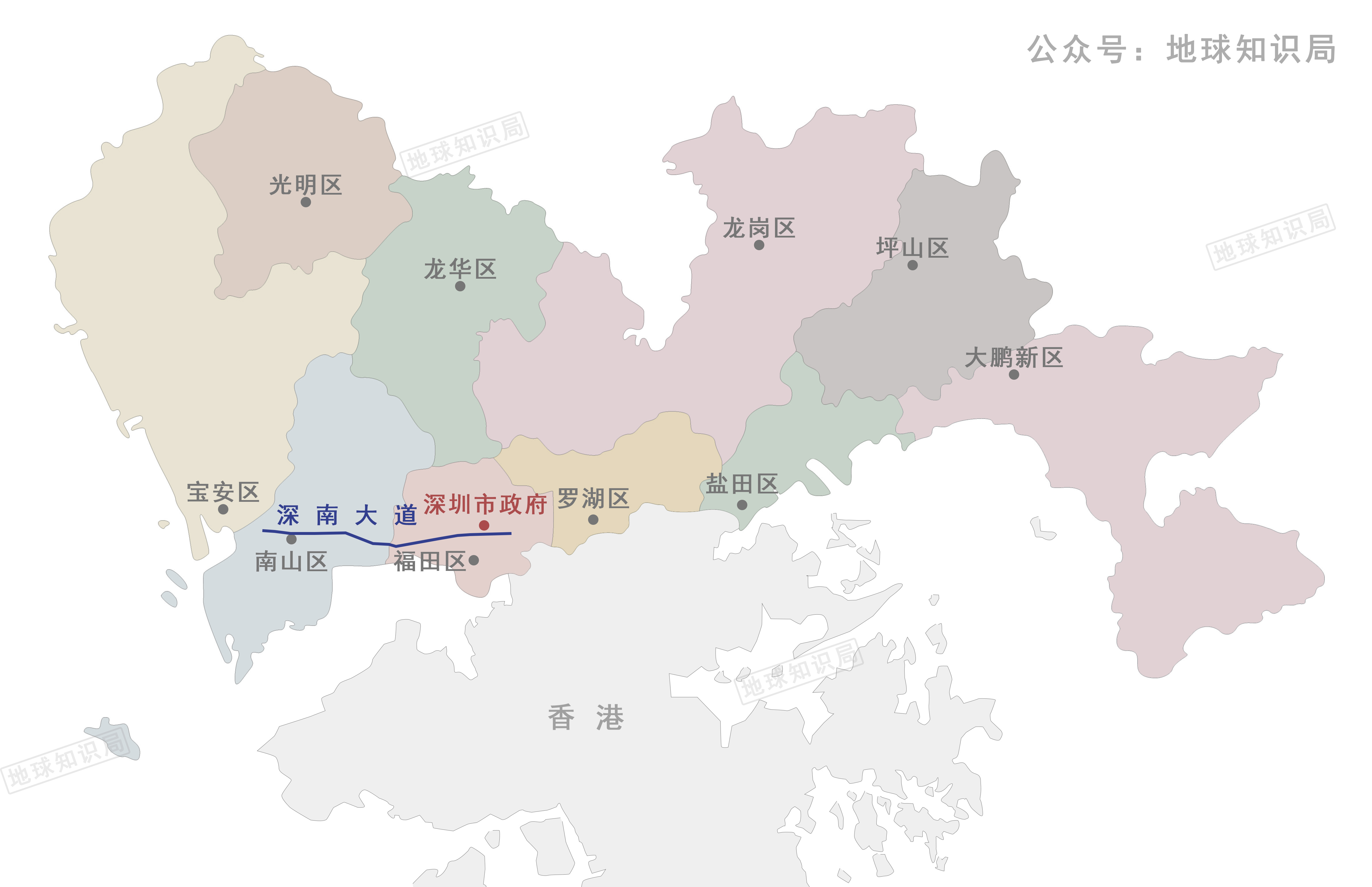 深圳市各区行政区划图图片