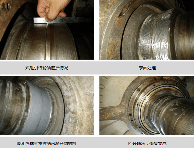 烘缸引紙輪軸磨損瞭如何修?