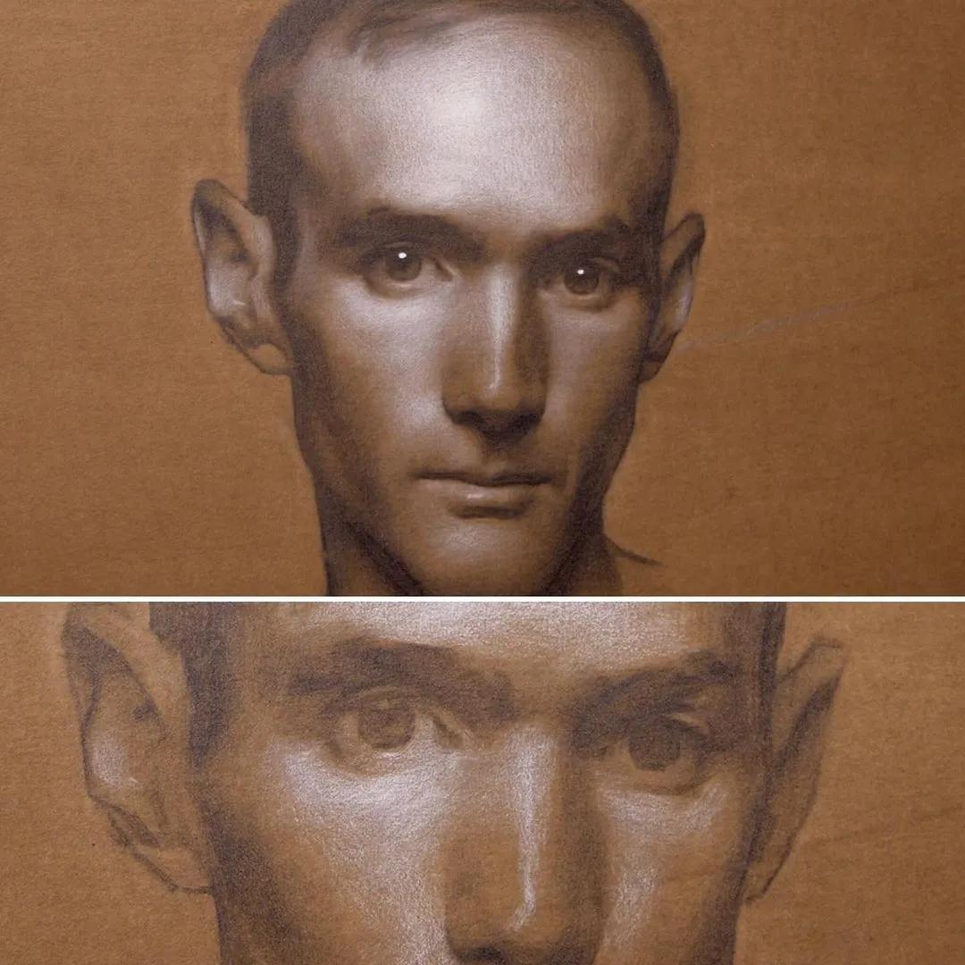 校尉美术带你欣赏油画系教授画的细腻素描线条让你百看不腻