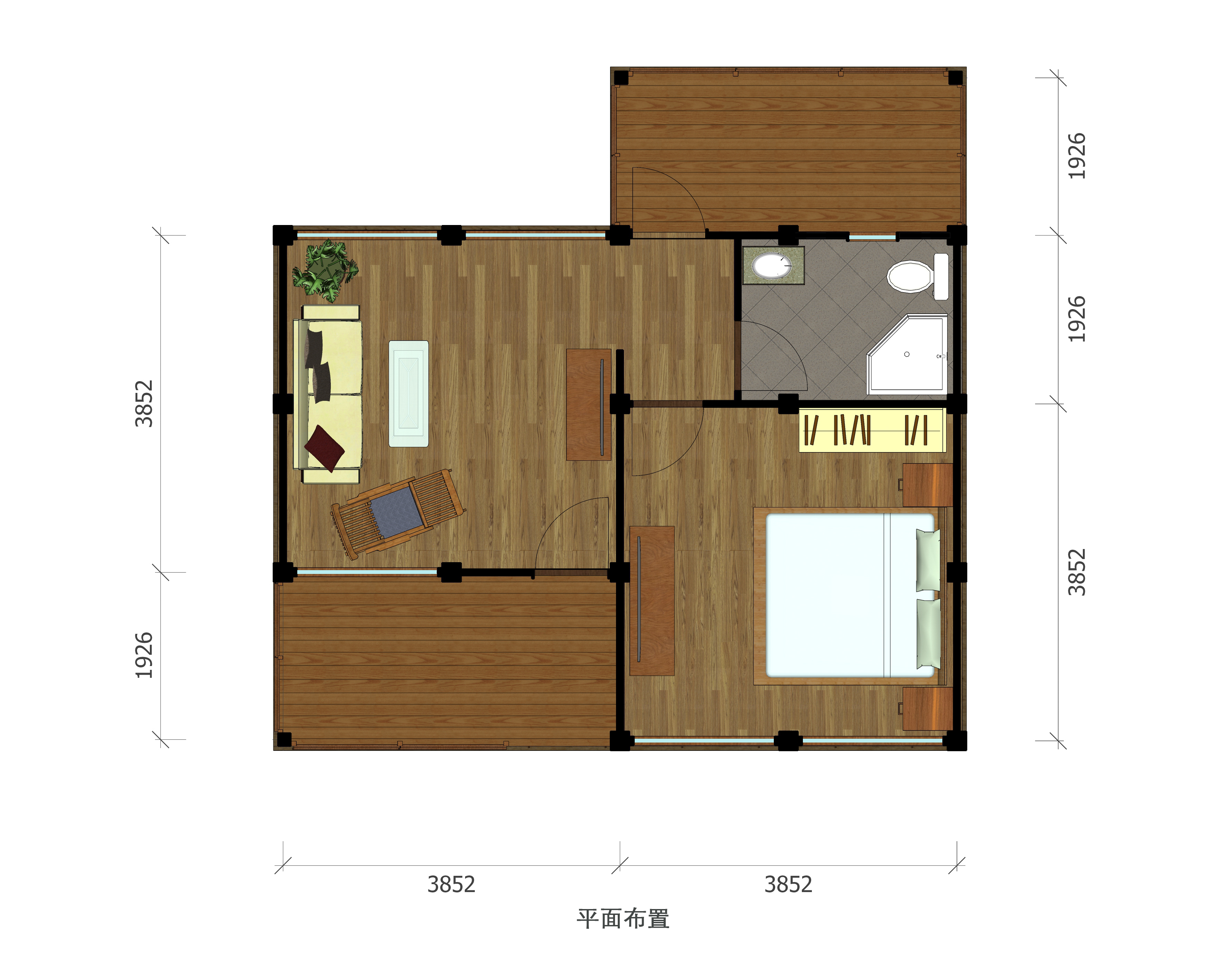 这栋54平的小木屋,15天就能拎包入住,造价仅需十几w