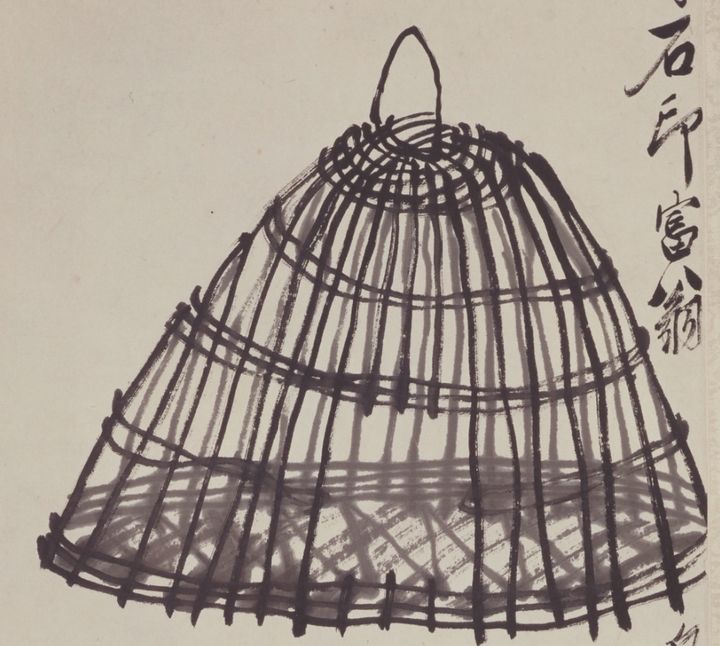 齐白石虾雏鸡出笼图轴高清大图欣赏