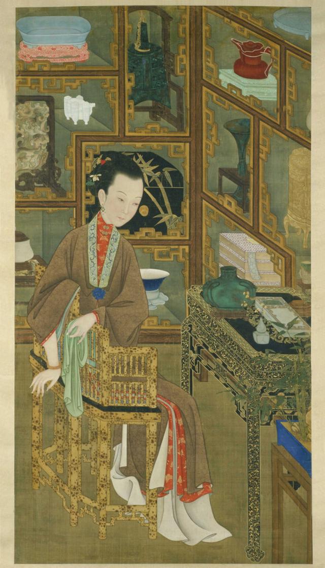 清代雍亲王题书堂深居图