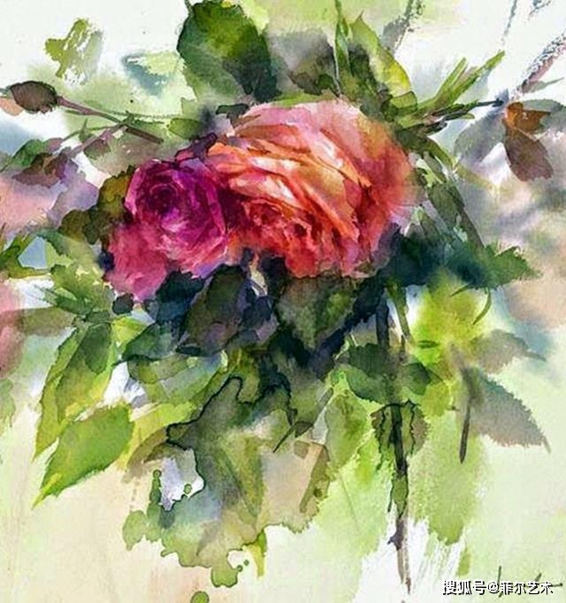 花影摇拽 日本水彩画女神永山裕子花卉写生作品欣赏 写实