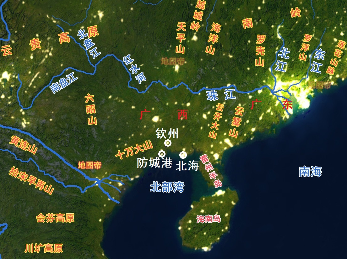 首府南宁市,位于我国华南地区,东与广东接壤,南临北部湾与海南隔海