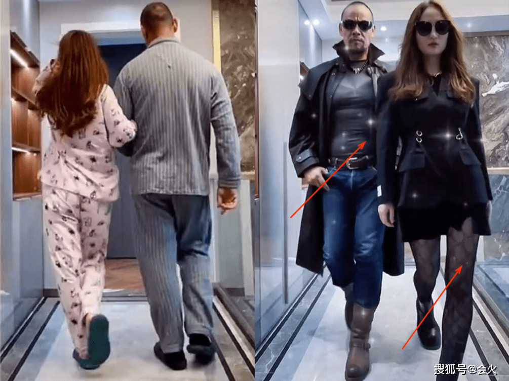 48岁晋松同框小21岁娇妻，娇妻穿黑丝秀美腿，豪宅大到能走秀_鲁智深