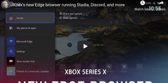 微软已经开始在xbox游戏机上测试其edge浏览器新版本 支持