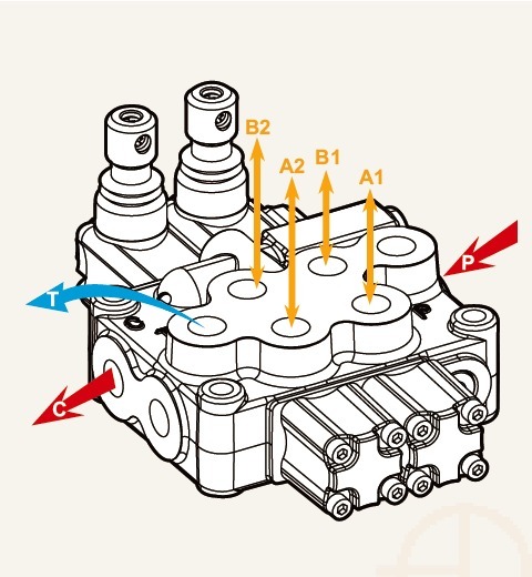 液压多路阀进出示意图图片