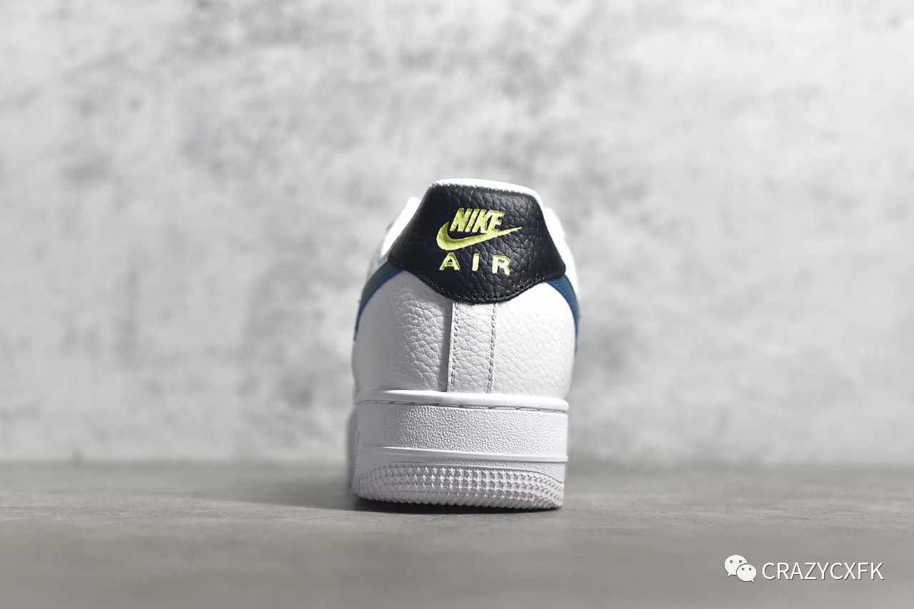 耐克nikeairforce1low空军一号蓝绿断勾低帮板鞋