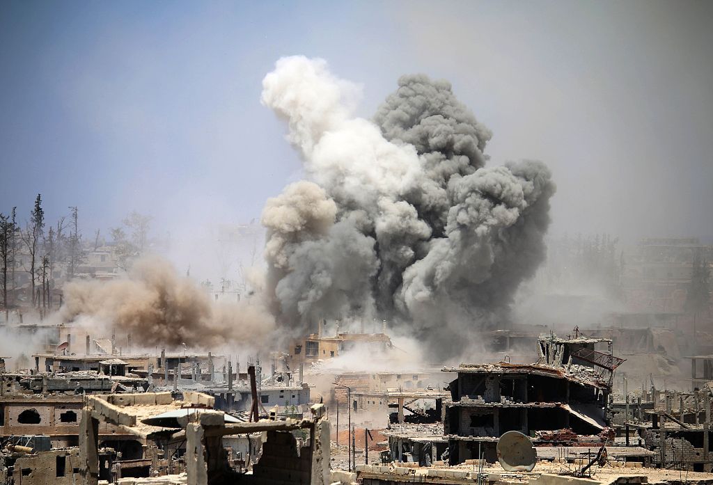空袭叙利亚图片