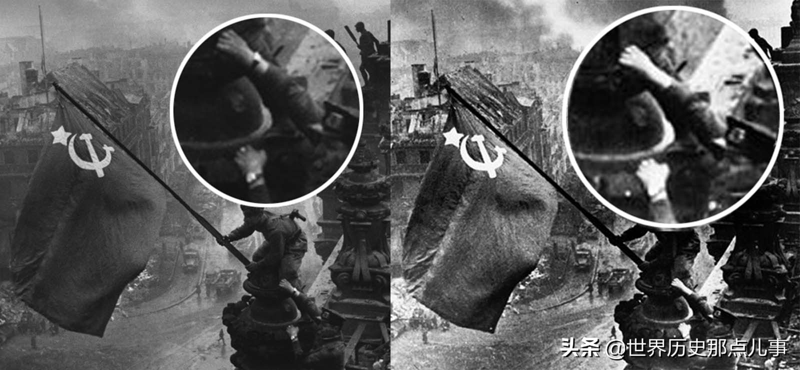 二战著名照片诞生的历史真相:1945年,苏联国旗插上德国国会大厦