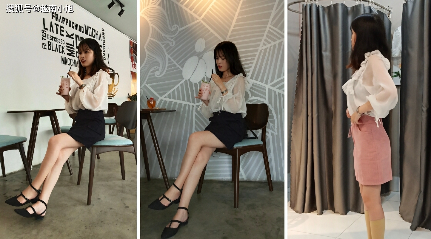 越南女友为了给我省钱只选40的裙子穿上新衣服她很开心