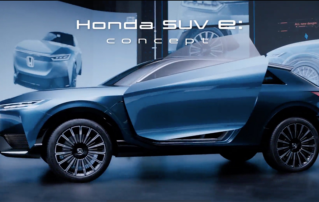 新车是基于去年发布的中国首款本田品牌纯电动概念车honda suv e
