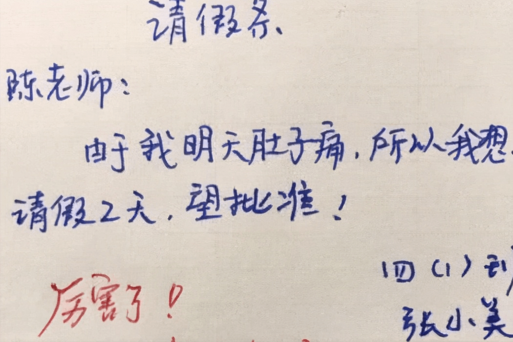 小学生奇葩请假条理由让老师哭笑不得网友笑趴了