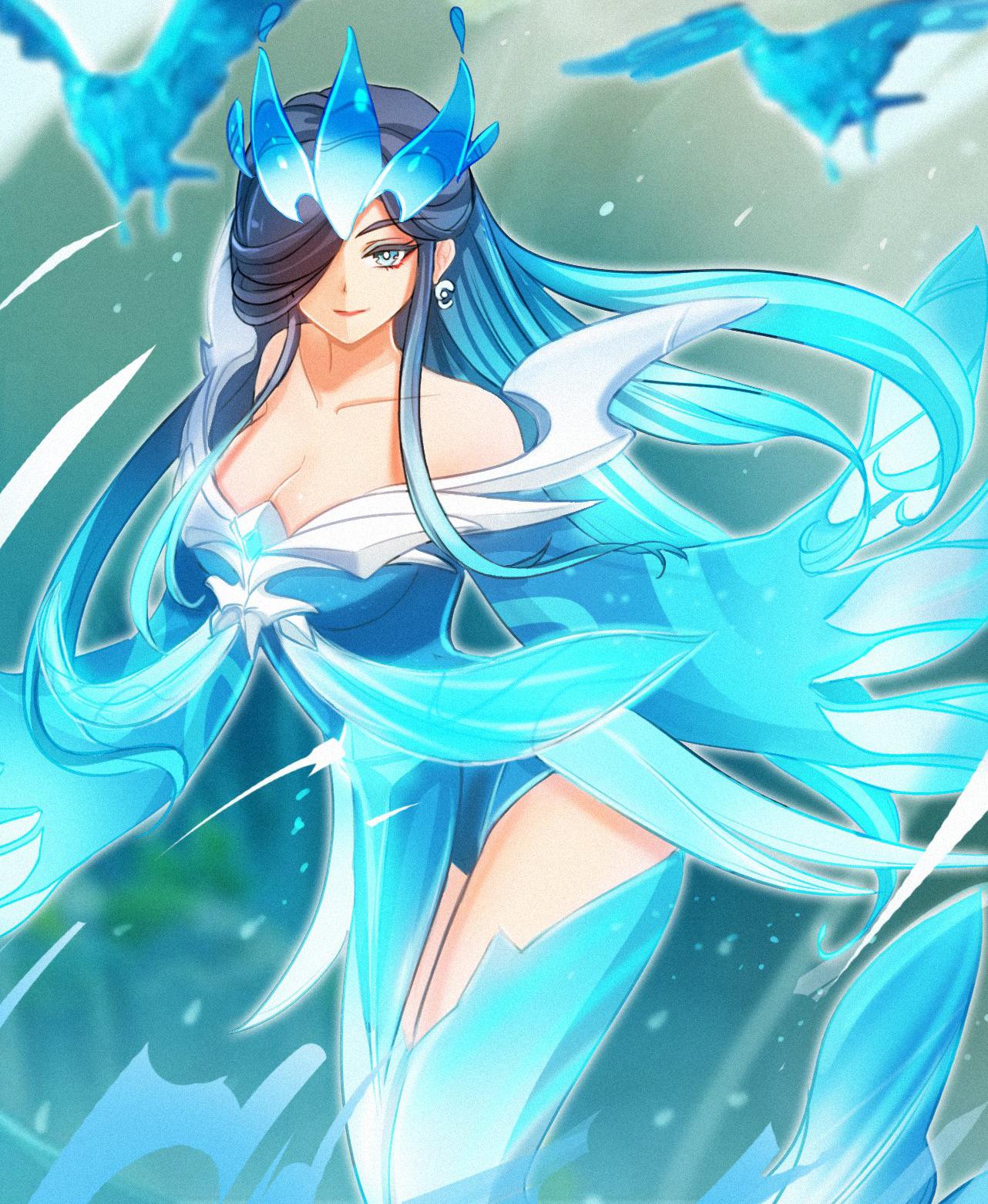 原创原神:纯水精灵洛蒂娅人形化,精灵变成女王,御姐气质满满