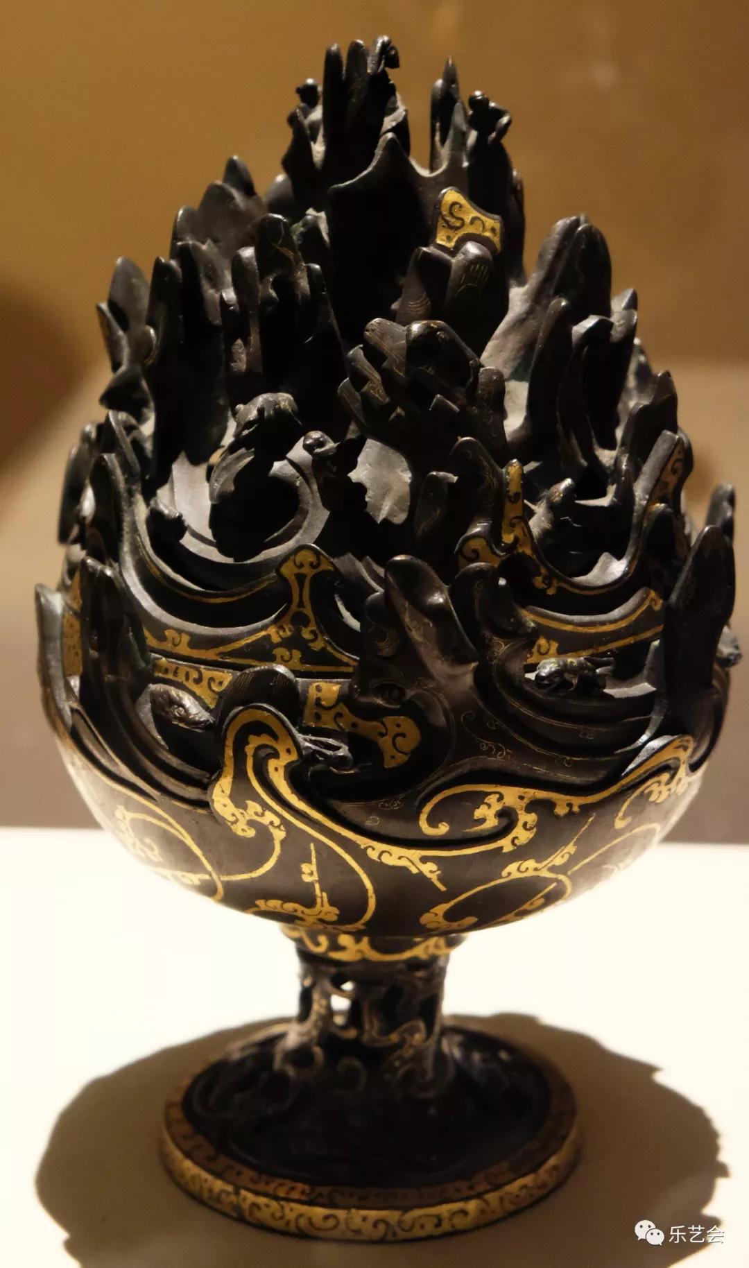 中国 古銅青銅 神獣文 博山香炉 D R3593A - 美術品/アンティーク