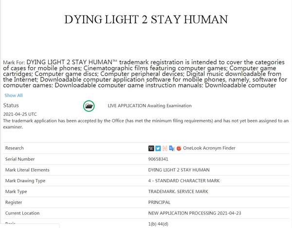 于本|《消逝的光芒2》名称疑曝光 官方注册“坚守人性”商标