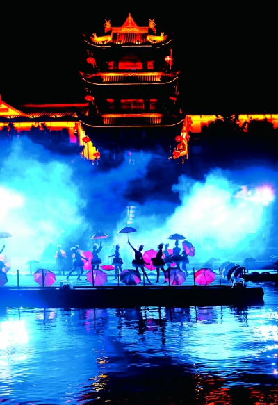 南津关《阆苑仙境》实景演出现场.