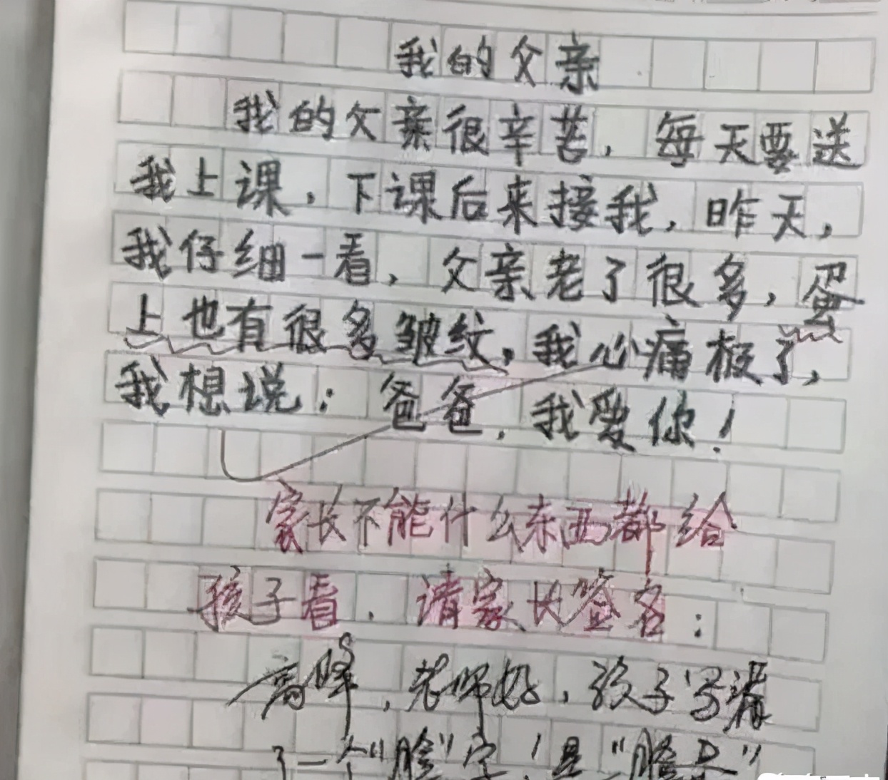 小学生满分 9字作文 走红 老师想扣分却下不了手 父母也无奈 辅导 中国启蒙教育