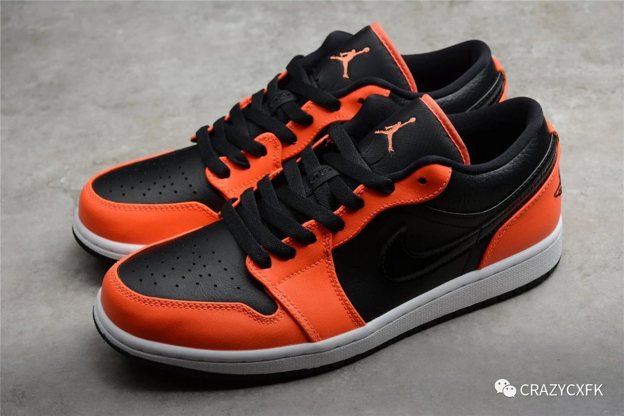 乔丹黑橙 air jordan 1 low se black orange 低帮运动鞋