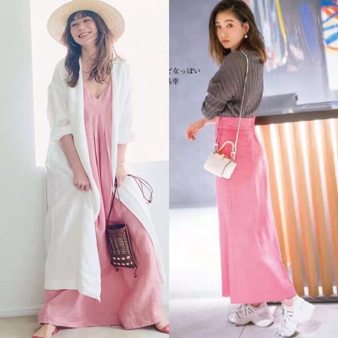 原创粉色有"甜甜味道"的初夏搭配:裙子,上衣这样穿!淡雅脱俗