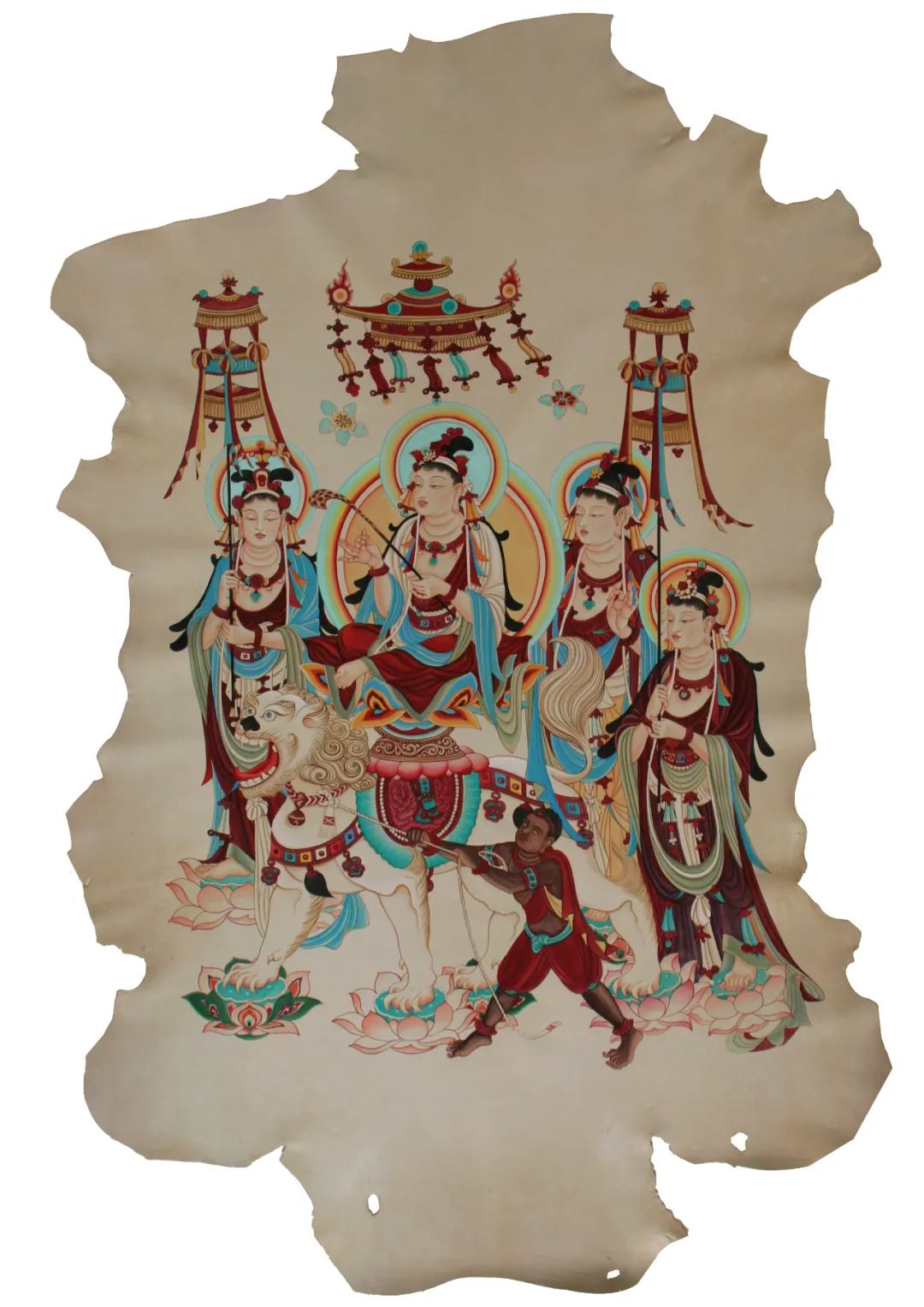 尊享定制跃然纸上的民族绘画珍宝计氏羊皮画