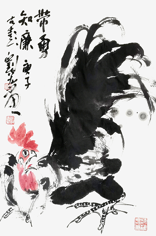 与花传神当代著名大写意花鸟画家刘宏作品欣赏