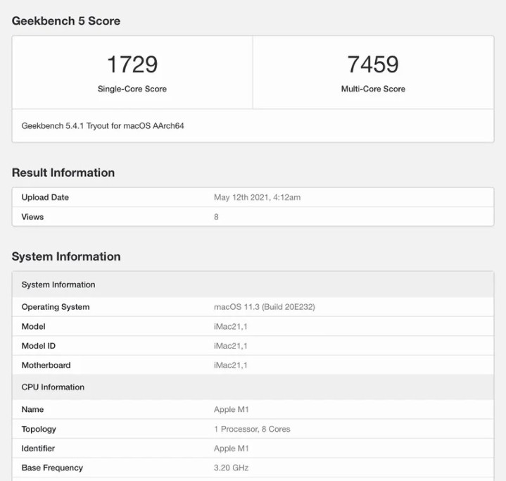iMac|全新 M1 版iMac 跑分出炉 比上代Intel 版快一半以上