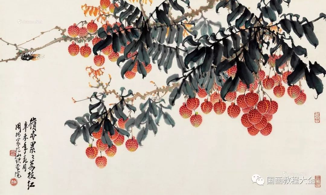 详细的荔枝写意画法，一学就会_步骤