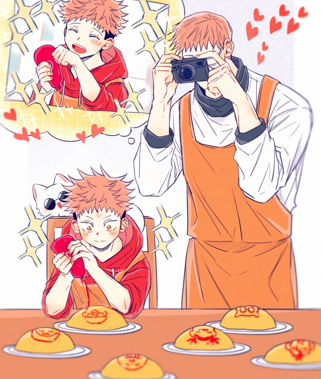 画师绘制 咒术 同人 虎杖父子vs伏黑父子 上演 父慈子孝 福利兔艺术写真摄影