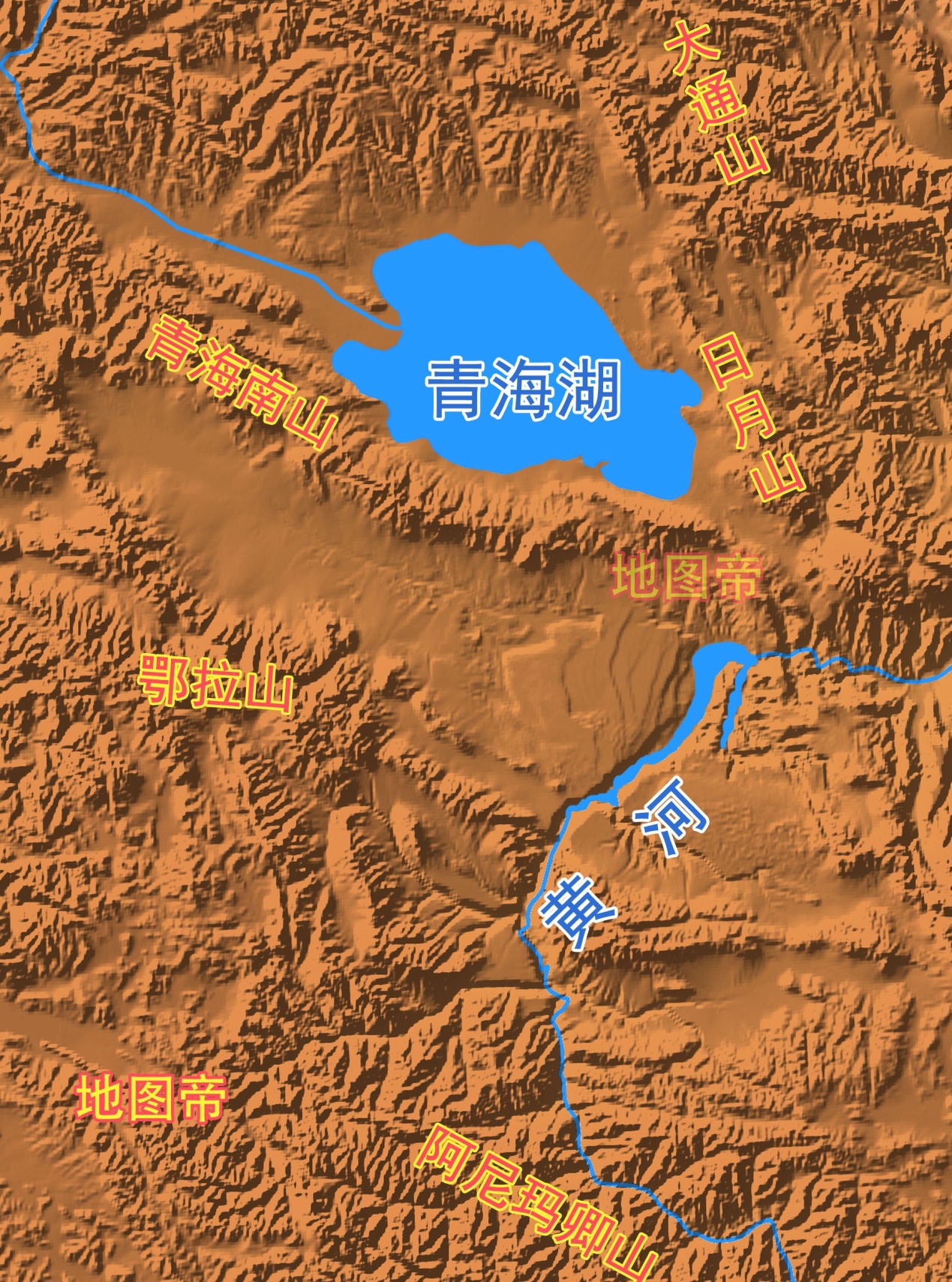 青海山脉地形图全图图片