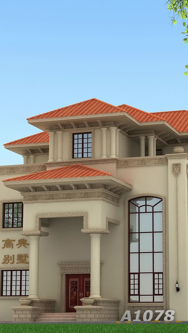 农村自建欧式别墅设计外观造型豪华大气