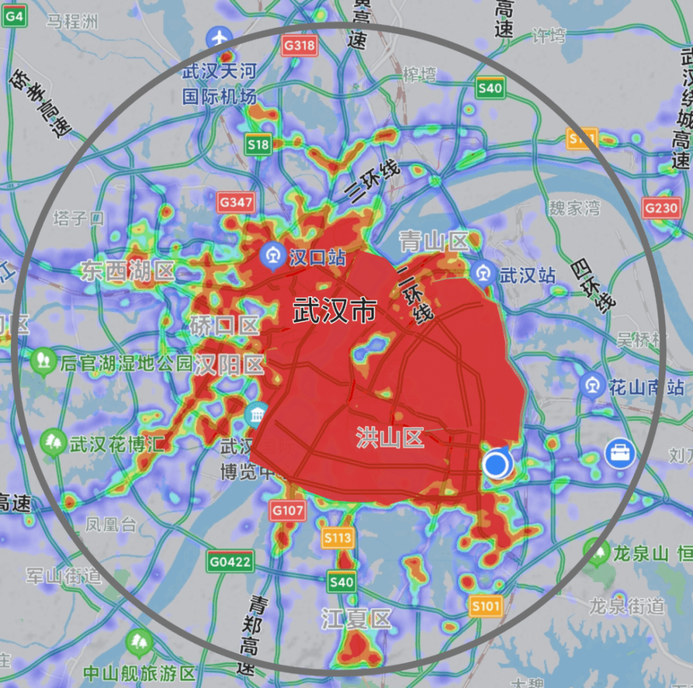 武汉水域面积真是夸张那所谓的热力图就变成这样