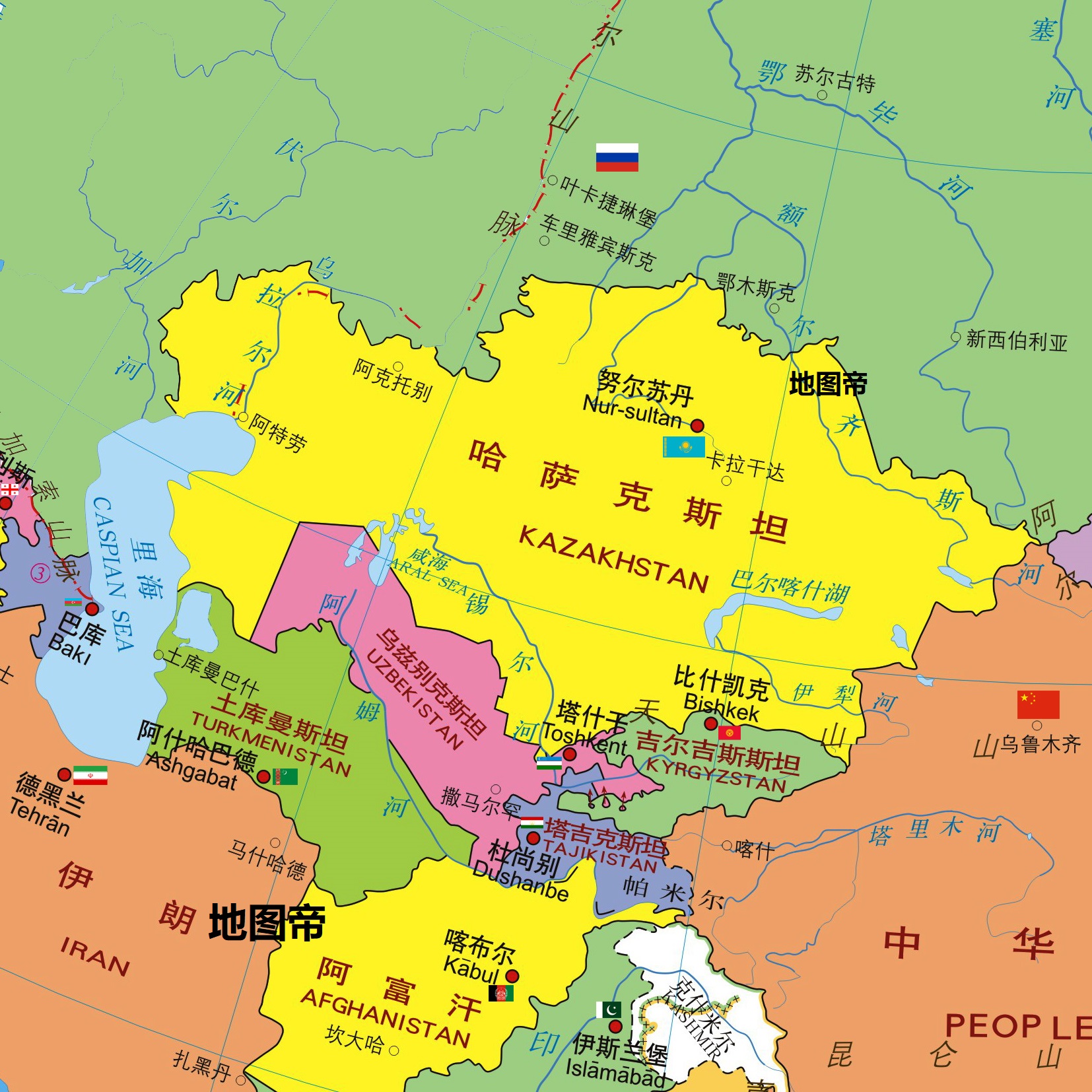 中亚五国 为何都把首都放在边境线附近 乌兹别克
