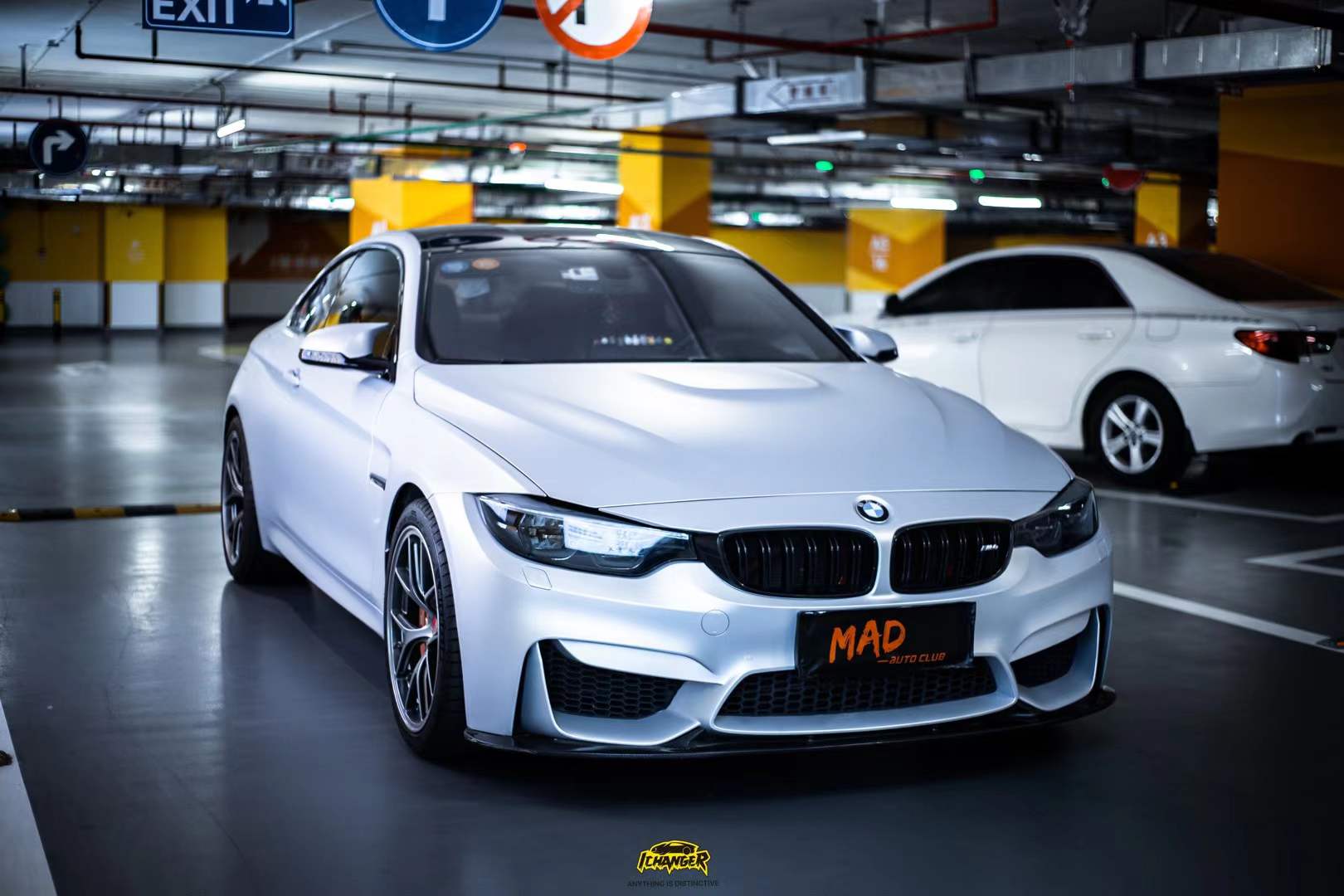 ichangericr改变者案例宝马m4改色贴膜纯消光银