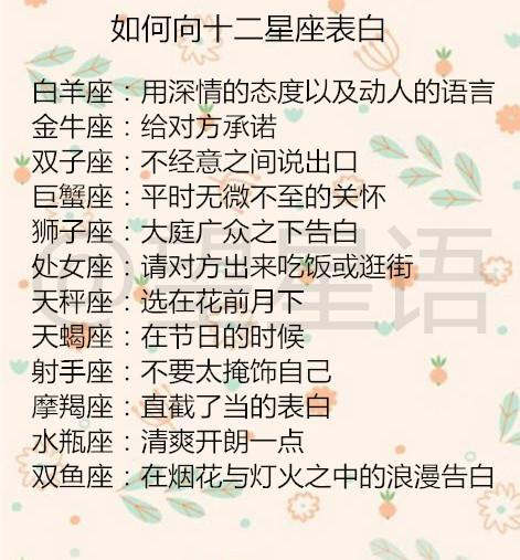 如何向十二星座表白成功率才会比较大 12星座七夕是怎么过的