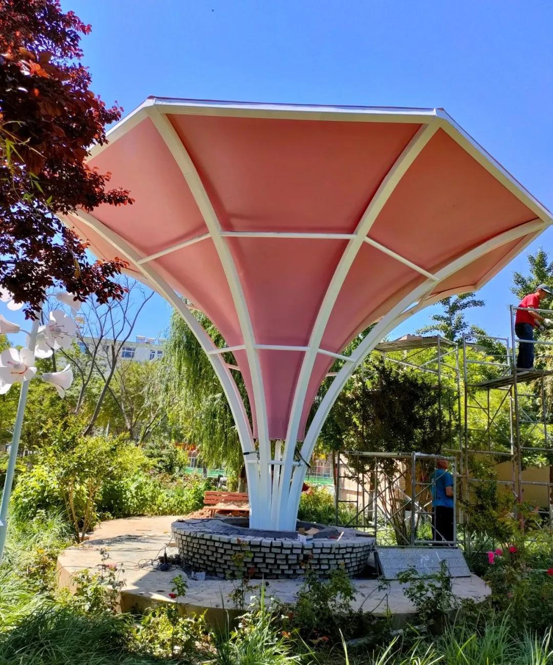 青县膜结构景观棚已完工