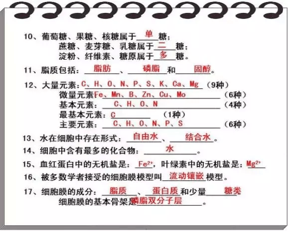 学霸笔记 高中生物知识点大总结 25张图 三年知识全搞定 理科生