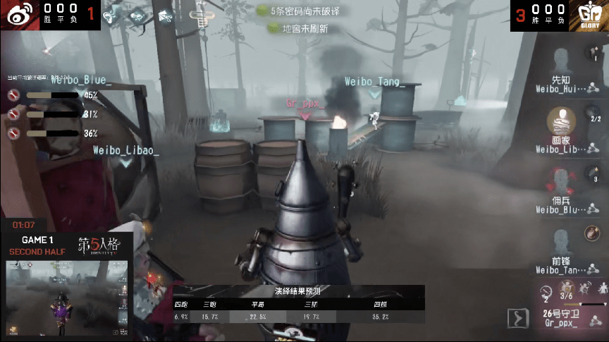 pick|第五人格2021IVL夏季赛常规赛Weibo vs Gr 第一局