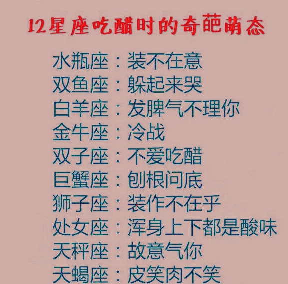 十二星座家人第一愛人第二的星座排行 十二星座吃醋時的奇葩萌態 占星網