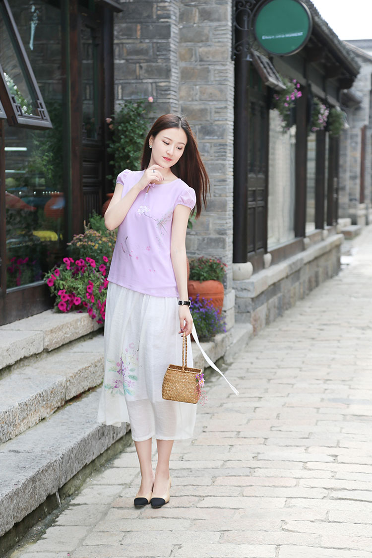 视觉|小个子也能穿得很仙美，中式上衣+半裙，不仅显高还显初恋气质！