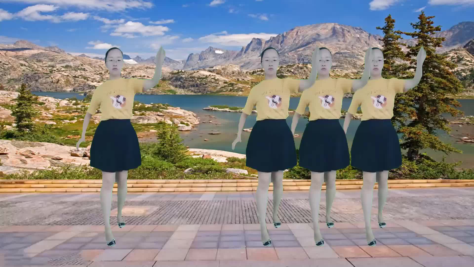 dj版广场舞红雨伞舞姿性感美女领舞迷人