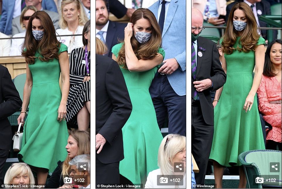 球赛|凯特居家隔离一周解放，绿色洋装抢镜网球赛，娘家总动员现时尚力