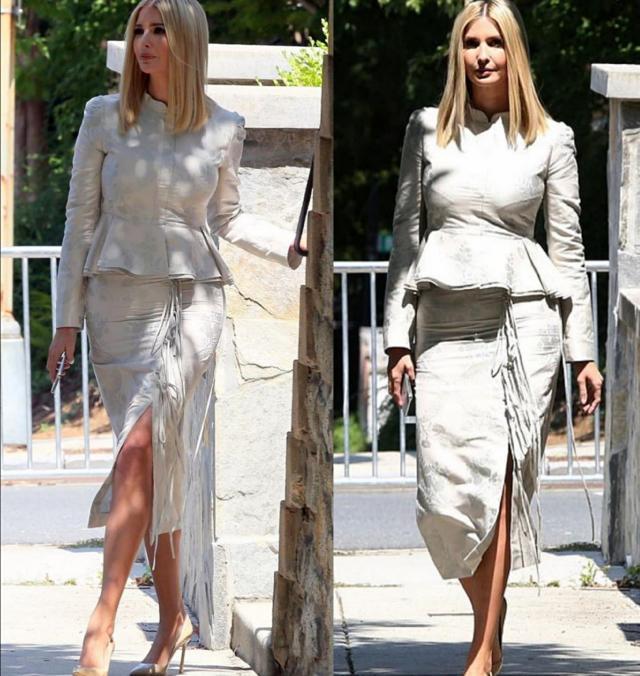 设计|伊万卡似真人芭比，这么紧的裙装都能塞进去，婀娜身段不像38岁