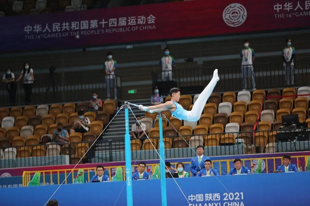 西安小将立大功十四运会u17体操男团比赛陕西队勇夺冠军
