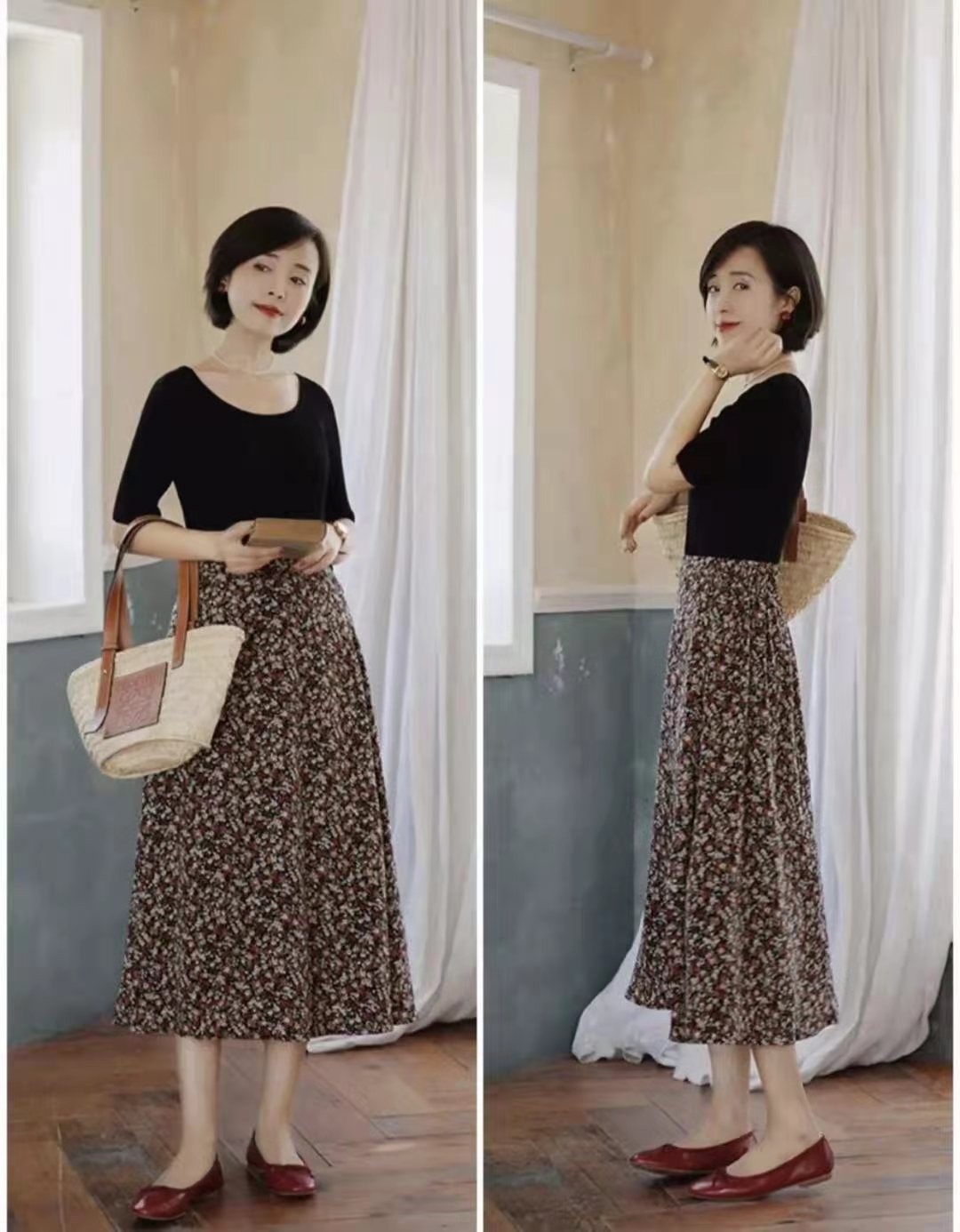 夏天|夏天怎么能少了碎花裙?这么穿不装嫩,40岁的女人照着穿就好