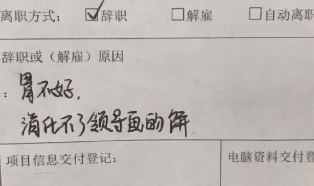 毕业生花式辞职信走红 内容奇葩却有理有据 老板看后敢怒不敢言 工作