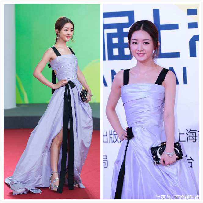 赵丽颖|赵丽颖的气质也太嫩了吧，同款裙子却穿不出模特的霸气，太温柔了